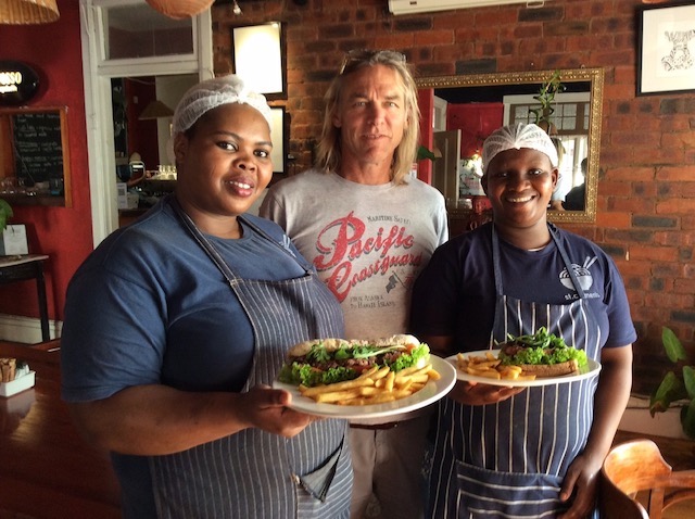 Steve Clements with chefs Tubby Madlala and Glynis Khawula