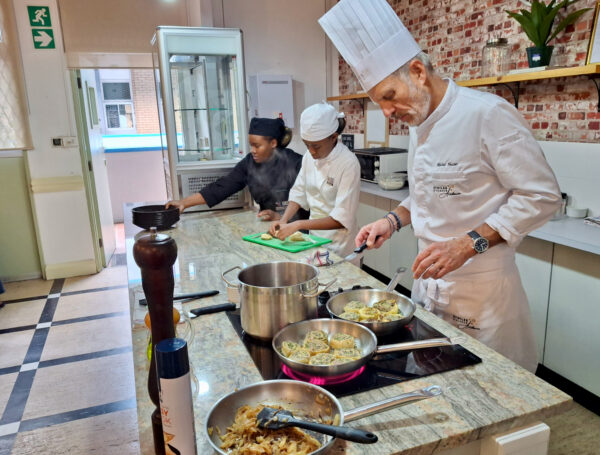 Chef Husser and DUT students prep
